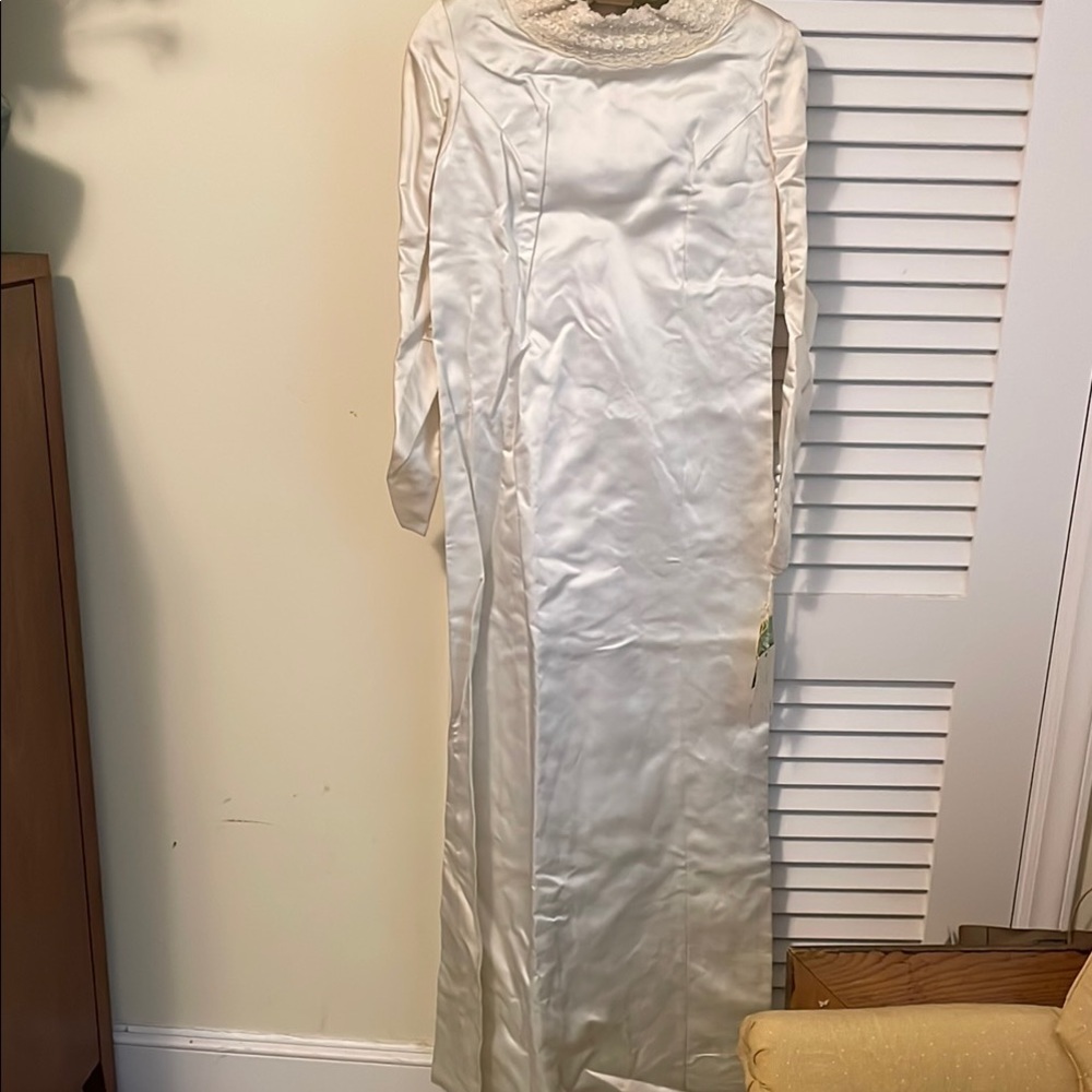Elegant White Satin Gown